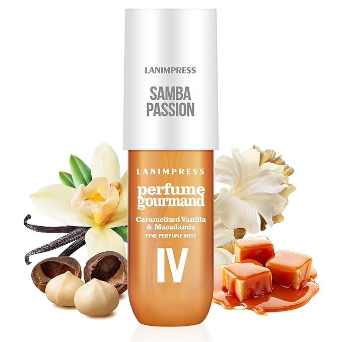 Perfume - No.4，Body Spray For Women（Eau De Perfum） Hair & Body Fragrance Mist，Amber Gourmet Tune（Roasted Macadamia Nuts+ Caramel Vanilla + Coconutblossom ） Perfumes For Women（3 fl oz）