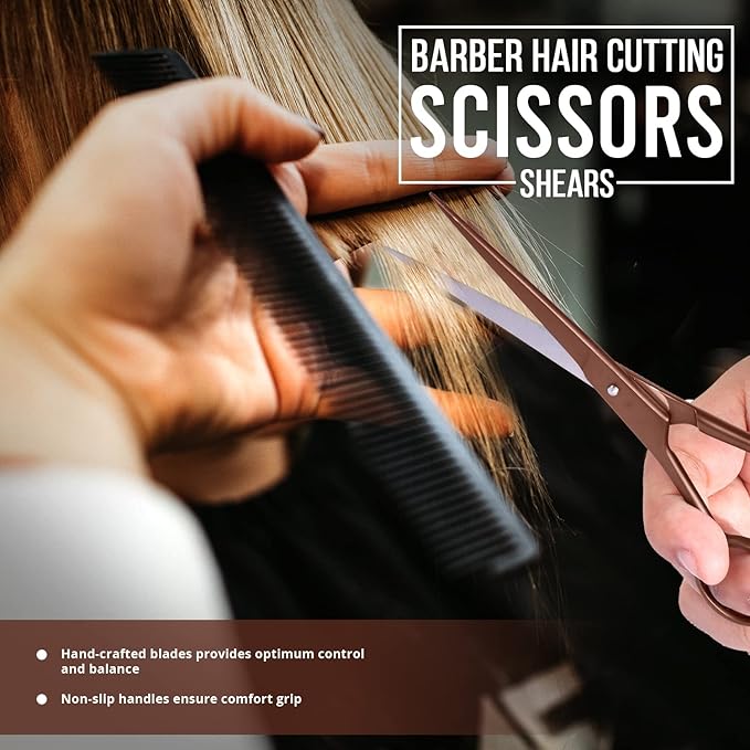 Utopia Care Hair Cutting and Hairdressing Scissors 6.5 Inch, Premium Stainless Steel shears with smooth Razor & Sharp Edge Blades, for Salons, Professional Barbers, Bronze