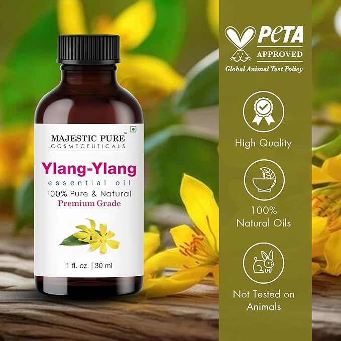 Majestic Pure Ylang Ylang Essential Oil with Glass Dropper - Huge 4 Fl Oz - 100% Pure and Natural Black Pepper Oil - Premium Grade Essential Oils for Diffuser, Aromatherapy, Soap and Candle Making