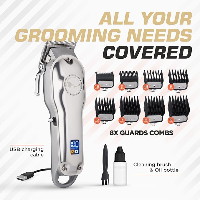 Fagaci Professional Hair Clippers & Hair Scissors with Extremely Fine Cutting, Hair Cutting Scissors Professional, Cordless Hair Clippers Set, Hair Shears, Barber Clippers Hair Cutting Shears
