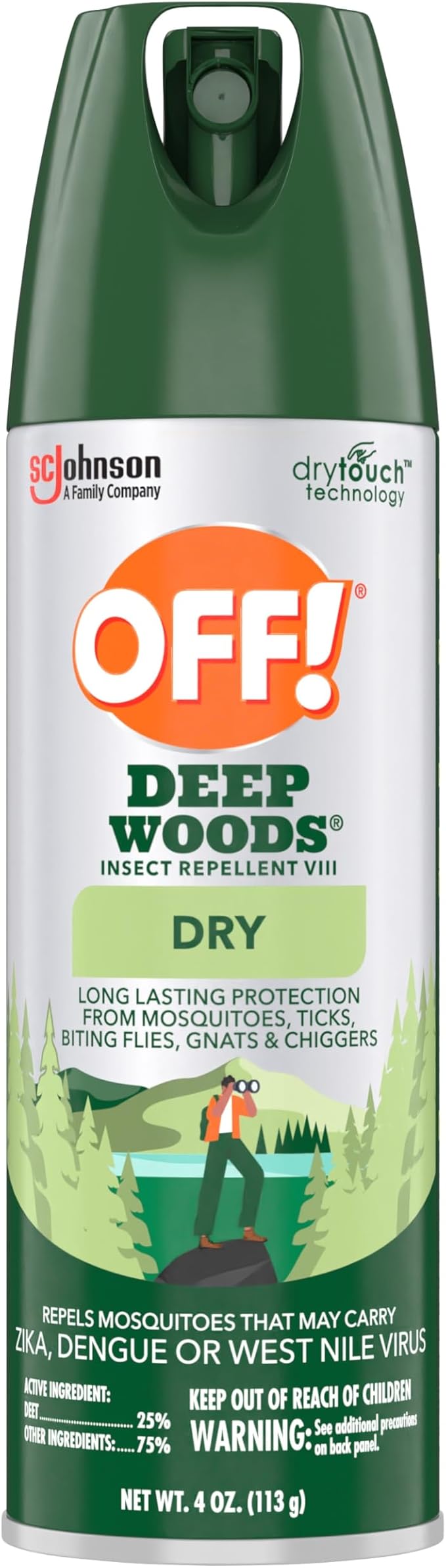 OFF! Deep Woods Insect Repellent Aerosol, Dry, Non-Greasy Formula, Bug Spray with Long Lasting Protection from Mosquitoes and Ticks, 4 Oz, 4 Count