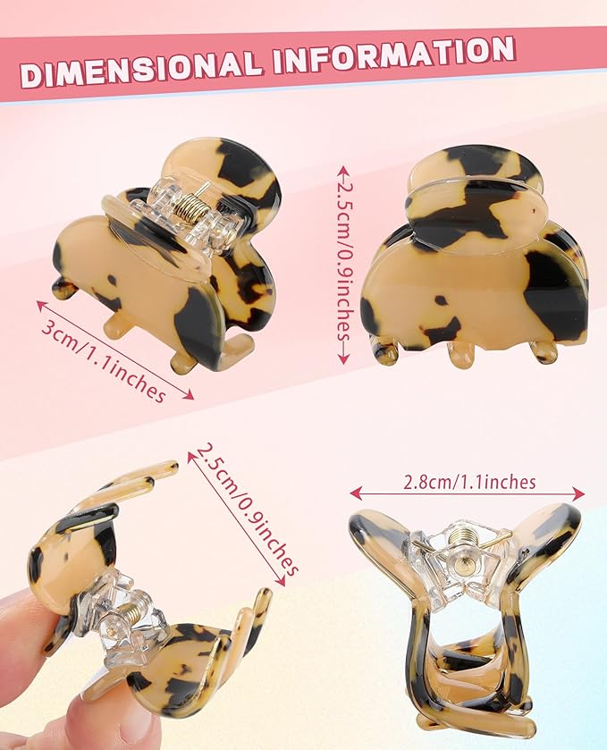 Claw Jaw Hair Clips 12PCS Small for Thin Hair Styling Mini Accessories Classic Clamp for Women Girls