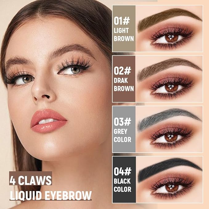 Eyebrow Pencil, Microblading Eyebrow Pencils for Women, Premium Magic 3D Waterproof Microblading Eyebrow Pen 4 Fork Tip Tattoo Pencil, Eye Brow Makeup Long-Lasting for Women (Black)