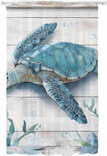 Sheer Curtains 108 Inches Long, Teal Green Sea Turtle Semi Sheer Curtains Light by Unknown