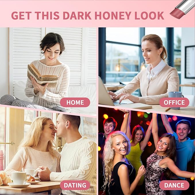 Honey Lipstick, Moisturizing Natural Lip Color, Hydrating Long Lasting Glossy Finish with Honey for Smooth Soft Lips, Smooth Application, Daily Wear (Pink)