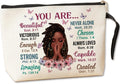 Jztco Inspirational Makeup Bag Christian Gifts You Are Beautiful Strong Amazing Created Travel Makeup Zipper Bag Girl for Women Friends Sisters Mom Aunt Faith Cosmetic Bag