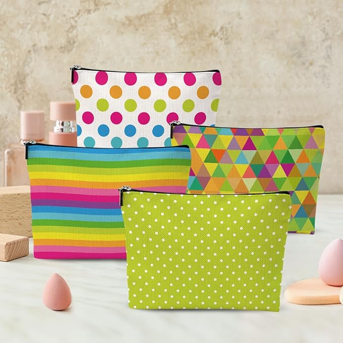 Cosmetic Bags for Women, Makeup Bag, Travel Bag for Toiletries Set, Makeup Bags Waterproof Cute Mothers Day Birthday Friendship Gifts for Girls Bestie Mom, Colorful Polka Dot Rainbow Neon Colors