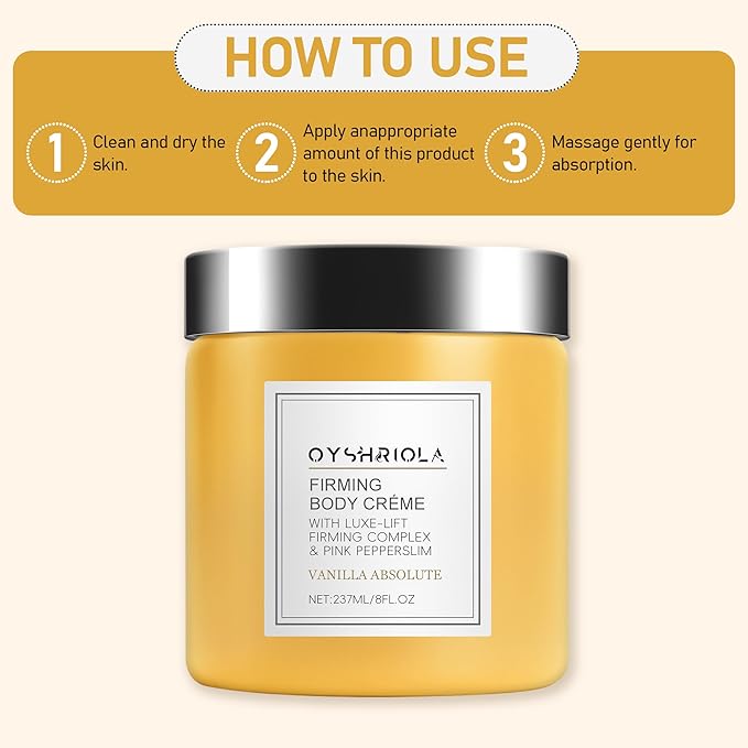 Champagne Body Firming Cream,Lift Body Creme,Skin Moisturizer Tightens,Anti Aging Firming Lotion,Hydrating Legs and Arms 8 Fl oz (1Pcs,Vanilla)