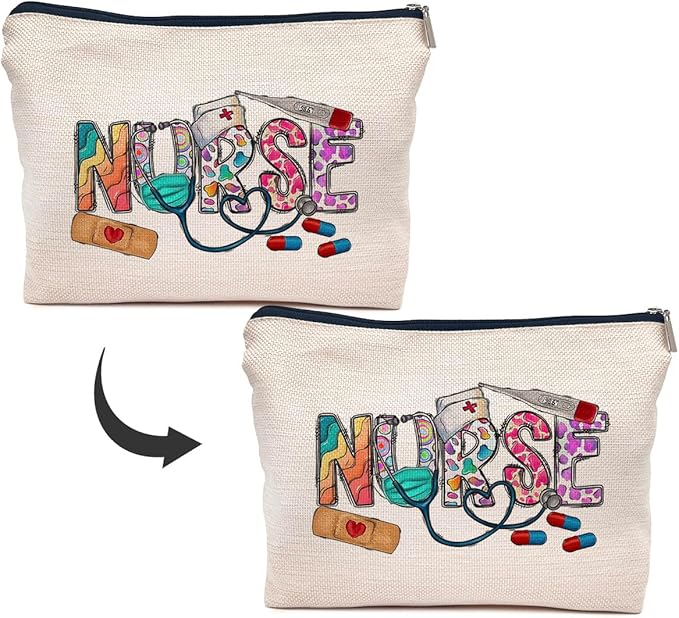 IWXYI Nurse Life Nursing Women's Makeup Make Up Bag Zipper Pouch Travel Toiletry Gifts For Women Nurse,Nursing Bags For Nurses,Nurse Appreciation Gift Nursing Graduation Gift Nursing Gift