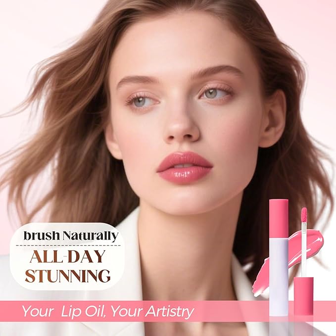 Lips Staining Lip Oil, 2026 New Lip Tint Lips Oil Long-Lasting Moisturizing, Plumping Hydrating Glossy Lip Glosses, Glossy Lip Stain Creamy Texture for Girl and Women (CARAMEL)
