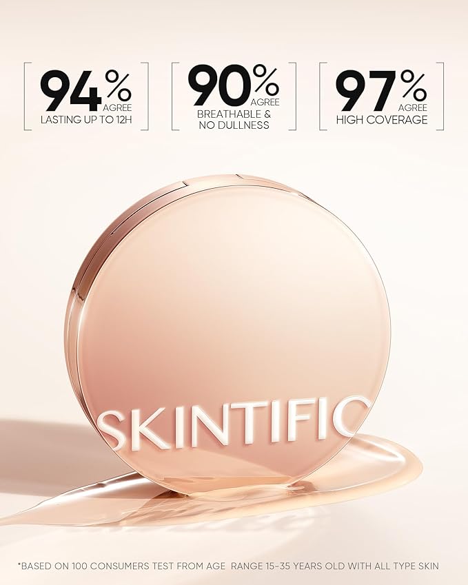 Full Coverage Cushion Foundation, Weightless, Skin Fit, Satin Glow Finish, Oil-Control Waterproof Foundation, Sweatproof Flawless,Korean Makeup,Tattoo Cover Up, Buildable(#00N Natural Porcelain)