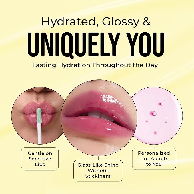 The Beauty Spy Yuli Color Changing Lip Oil | Hydrating Lip Gloss Korean | pH-Reactive Non Sticky Lip Gloss Formula With Argan Oil, Squalane, Shea Butter | Glass Shine Effect (Yuzu)