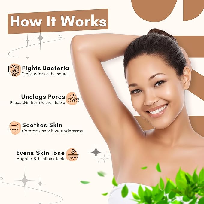 Underarm Toner, Natural Deodorant Primer, 12-Hour Odor Control, Skin Evening & Soothing Formula, Bacteria Fighting