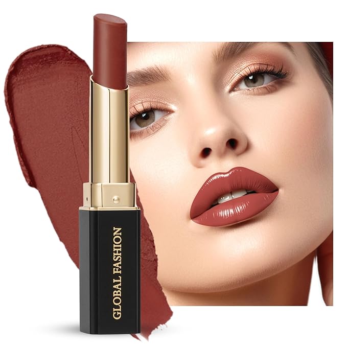 Global Fashion Silk Smooth Matte Lipstick – Long-Lasting, Luxurious Color, Rich Hydration, Lightweight Formula, Lightweight Matte Lip Color for Women, Available in Multiple Shades (121, 0.12 oz)