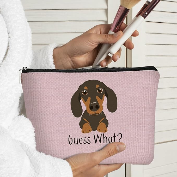 Dachshund Gifts Makeup Bag - Dachshund Cosmetic Bag for Women, Dog Mom, Teen Girls & Daughter