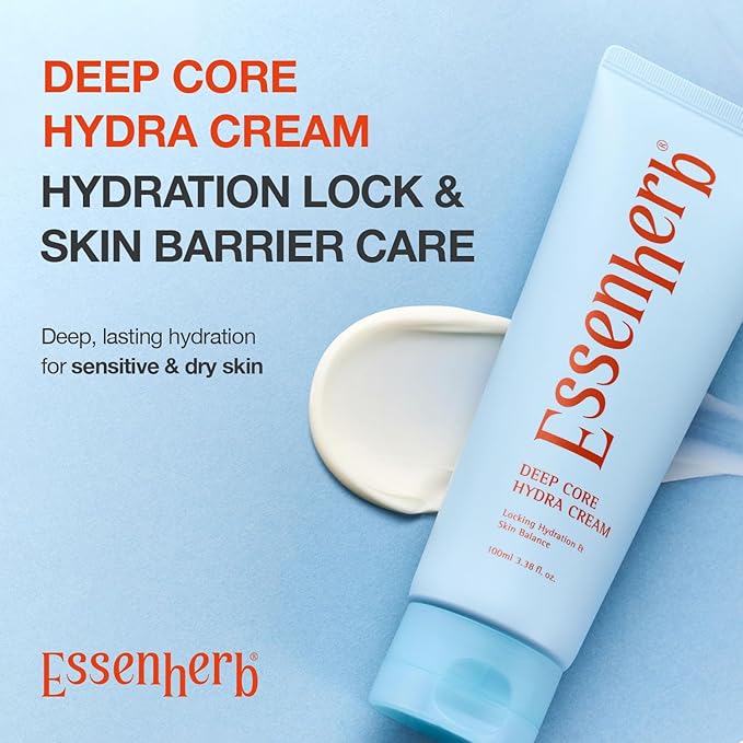 Deep Core Hydra Cream – Korean Skincare Face Moisturizer with Hyaluronic Acid, Ceramide & Botanical Blend – Layered Hydration Cream for Dry and Dehydrated Skin – 3.38 fl oz (100ml)