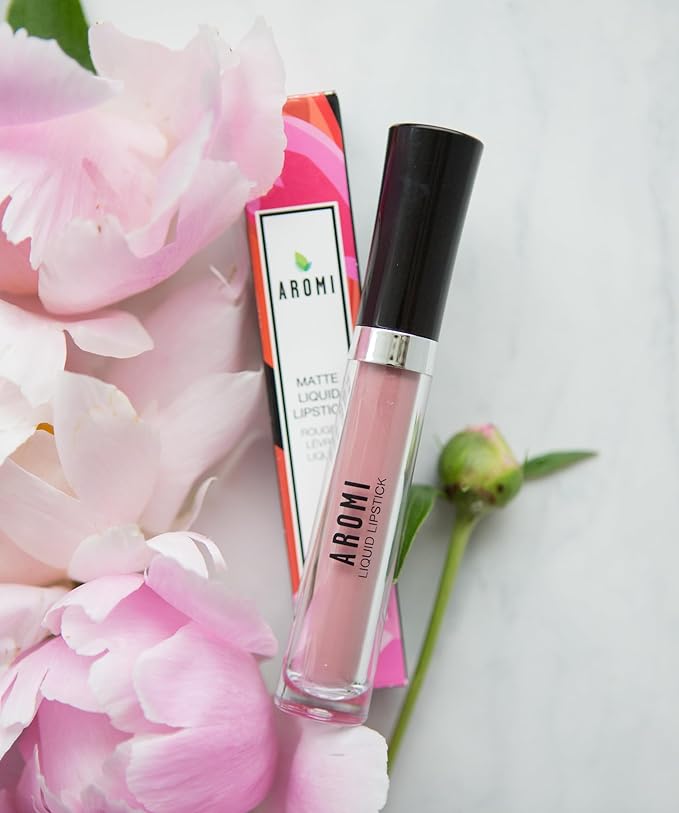 Aromi Matte Liquid Lipstick | Blush Nude, Light, Pale Pink Lip Color, Long-Lasting, Smudge Proof, Vegan, Cruelty-free, Handmade (Blush Nude)