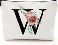 Initial A-Z Personalized Makeup Bag, Monogrammed Bridesmaid Gifts/Presents Cosmetic Bag, Portable Stationary Storage Organizer Pouch, Friendship Love Travel Makeup Bags