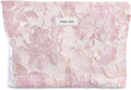 STARDW Aesthetic Floral Makeup Bag Cute Small Cosmetic Bags for Women Girls, Travel Toiletry Bag Large Capacity Zipper Makeup Pouch, Purse Organizer Pouches