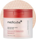 Medicube Red Succinic Acid Panthenol Facial Peeling Pads - Exfoliating Toner Pads for Breakout-Prone Skin with Niacinamide, AHA, BHA, and Soothing Panthenol - Non-Comedogenic