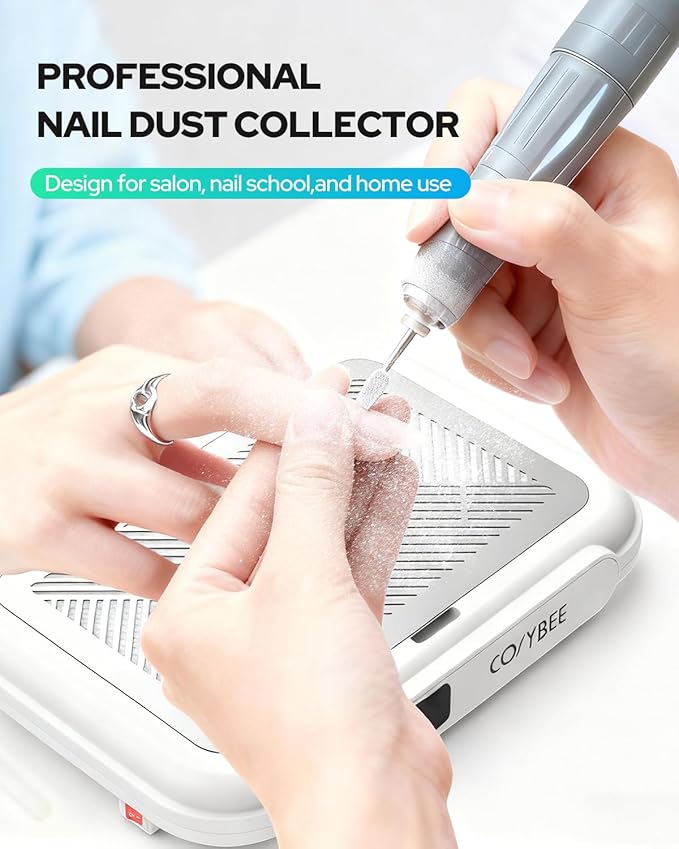 Cosybee Latest-gen Nail Dust Collector, Ultra quiet 1700Pa Dual Turbo Fans, Equipped with Reusable Filter, dust collector nail tech for beginners,Suitable for nail salons and home-based nail studios.