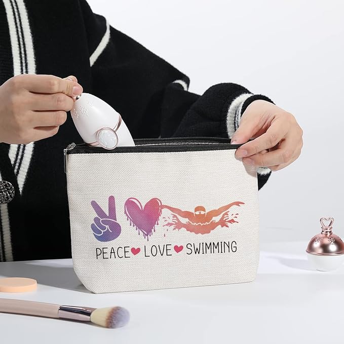 KDXPBZ Swimming Bag - Funny Swim Gifts for Team, Coach & Teacher - Makeup Bag for Women Swimmers