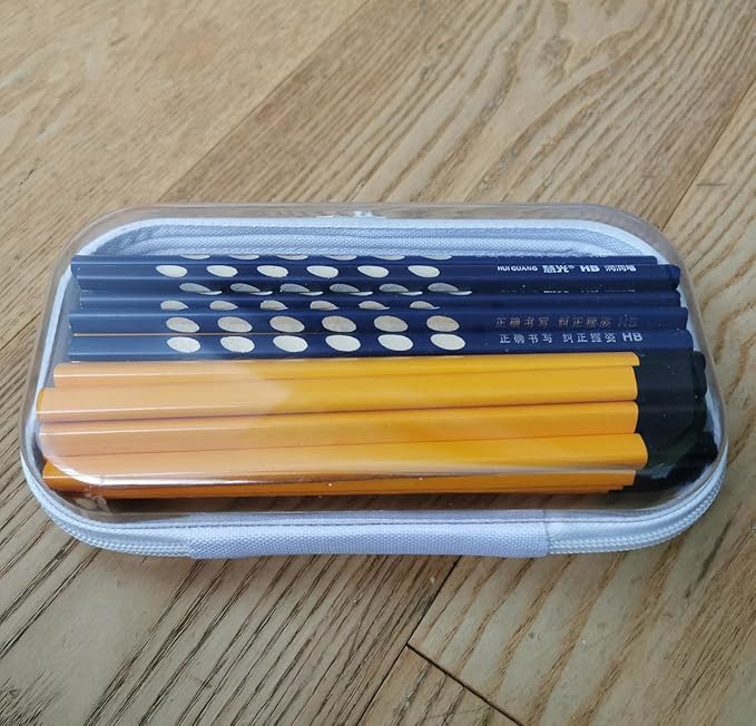 Clear Hard Shell Zipper Case Upgraded Thicker Transparent Pencil Case Toiletry Pouch, Clear Zipper Pouches Hard Shell Travel Organizer, Cosmetic Bag, Lidded Storage Bins Playroom Toy Bin (SS)