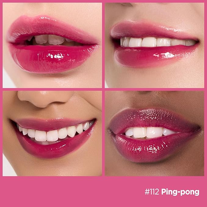 Laka Fruity Glam Tint, Glowing Lip Stain with Wide Color Spectrum, Hydrating & Lightweight Texture, Long-Lasting Bold Stain, Non-Sticky, Vegan, K-Beauty (#112 Ping-pong, 4.5g/0.15oz)