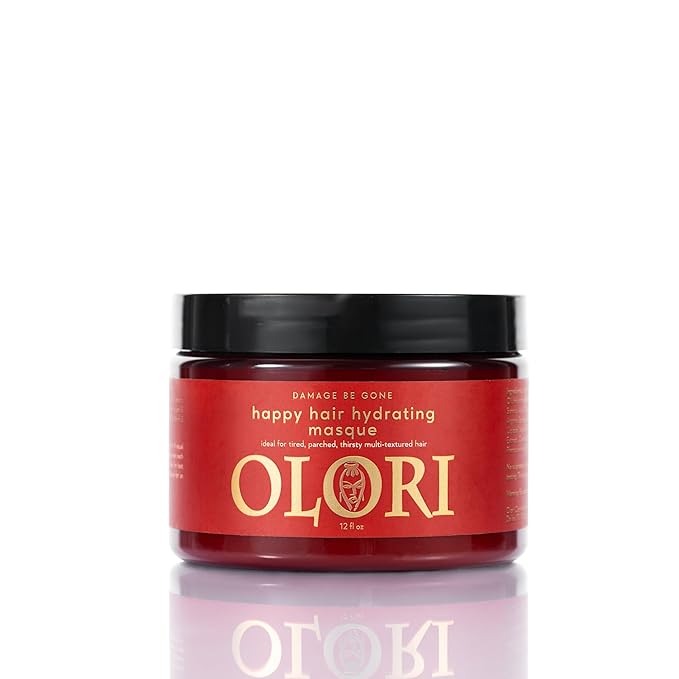 OLORI Happy Hair Mask for Dry Damaged Hair and Growth | Moisturizing Hair Mask for Curly Hair | Hydrating with Batana Oil to Help Nourish, Restore Softness & Strength