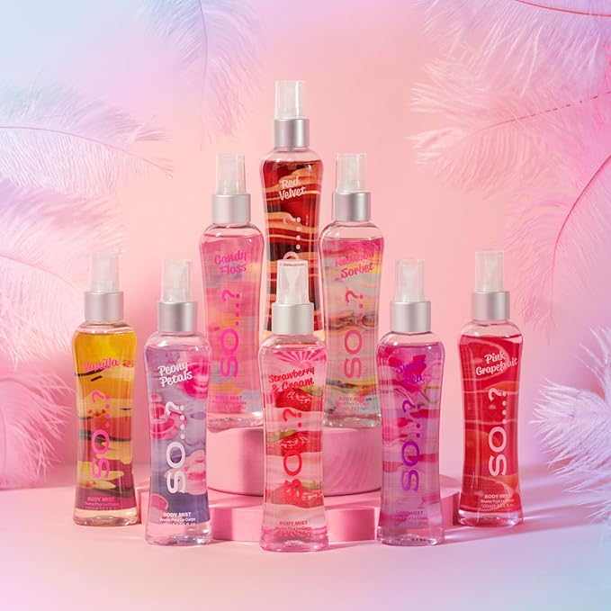 So…? Red Velvet Body Mist - Fruity, Floral, Vanilla Perfume for Women - 6 Hour Wear Body Spray for Women - Cruelty Free - 3.5 oz