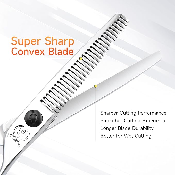 Fenice Peak Professional Hair Thinning Scissors 5.5'' Barber Texturizing Shears with Sharp Razor Edge 440C Thinner Hair Scissors with Ergonomic Design for Salon and Home User.