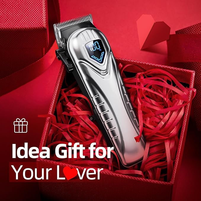Chicclly Professional Hair Clippers for Men&Women, Low Noise Hair Cutting Kit with 10 Color Combs, LED Display, Gifts for Men, 5H Cordless Clippers and Trimmers Set with Scissors,Cape
