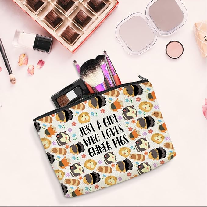 Cute Guinea Pig Makeup Bag Guinea Pig Accessories Funny Guinea Pig Gifts Stuff Decor Travel Toiletry Bag for Women Best Friends Girls Pet Animal Lovers Daughter Sister Camping Birthday Christmas