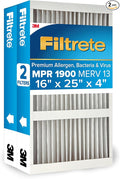 Filtrete 16x25x4 AC Furnace Air Filter, MERV 13, MPR 1900, Premium Allergen by Filtrete