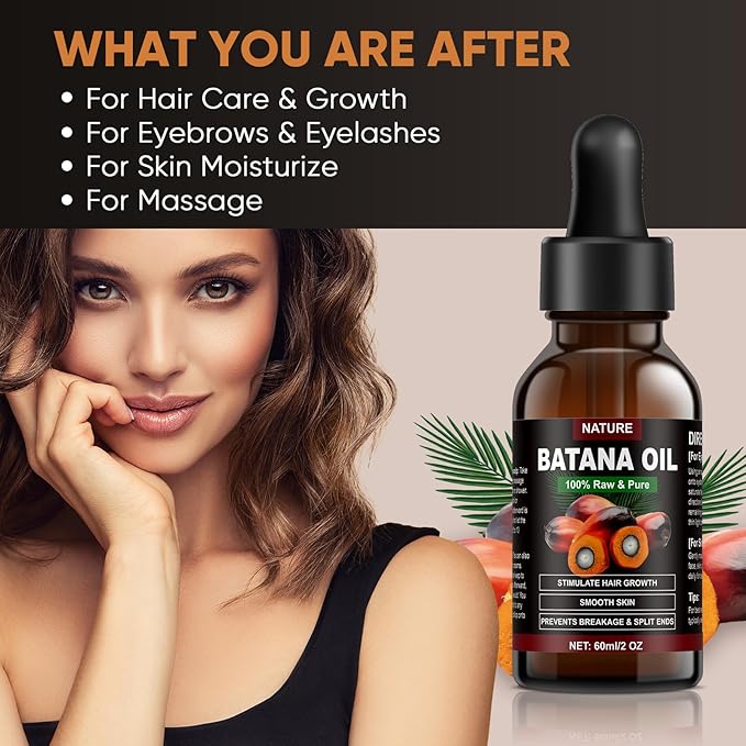 Batana Oil for Hair Growth - Organic, Unscented, Clear Oil for All Hair Types - Enhances Radiance & Nourishment