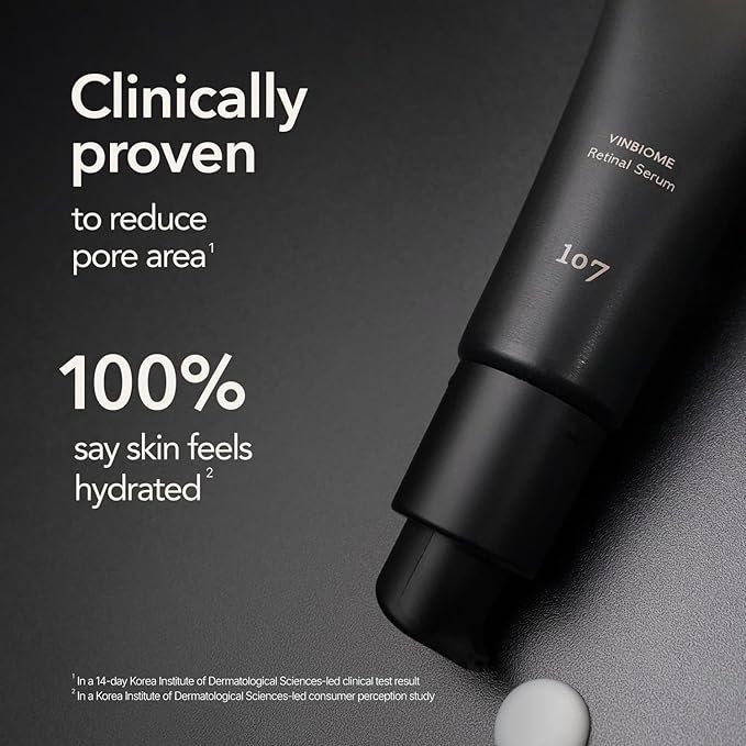 107 VINBIOME Retinal Serum, Retinal 0.1% & Ginseng, Hydrating & Firming Face, Supports Smooth & Youthful-Looking Skin, Gentle for Sensitive Skin (1.01 fl oz)