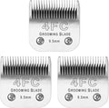 3 Pcs Size 4FC Detachable Dog Grooming Blades, Compatible with Andis, Oster A5, Wahl KM10 Series Clippers, Cut Length 9.5mm, Silver(4FC 9.5mm, 3 Packs)