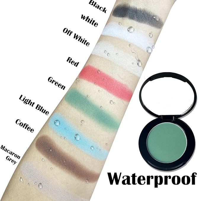 MEICOLY Single Green Eyeshadow Palette with Mirror,Stocking Stuffers for Women,Matte Green Eye Shadow for Elphaba Christmas Makeup,Pressed Powder Eyeshadow,Matte Shade Eyelid Color Eye Makeup