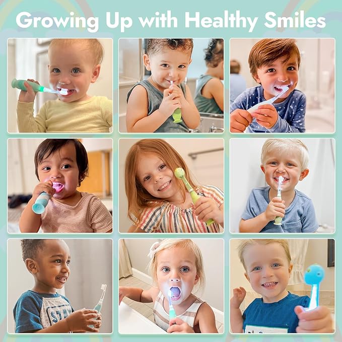 Papablic Replacement Toothbrush Heads - 4 Count | Compatible BabyHandy & Toddler Sonic Electric Toothbrushes (18-36 Months)