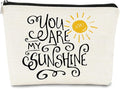 You are My Sunshine Inspirational Makeup Bag Cosmetic Bag Gift for Teen Girls,Birthday Christmas Gifts for Women Friends Mom Wife Grandma Daughter Teacher Coworker