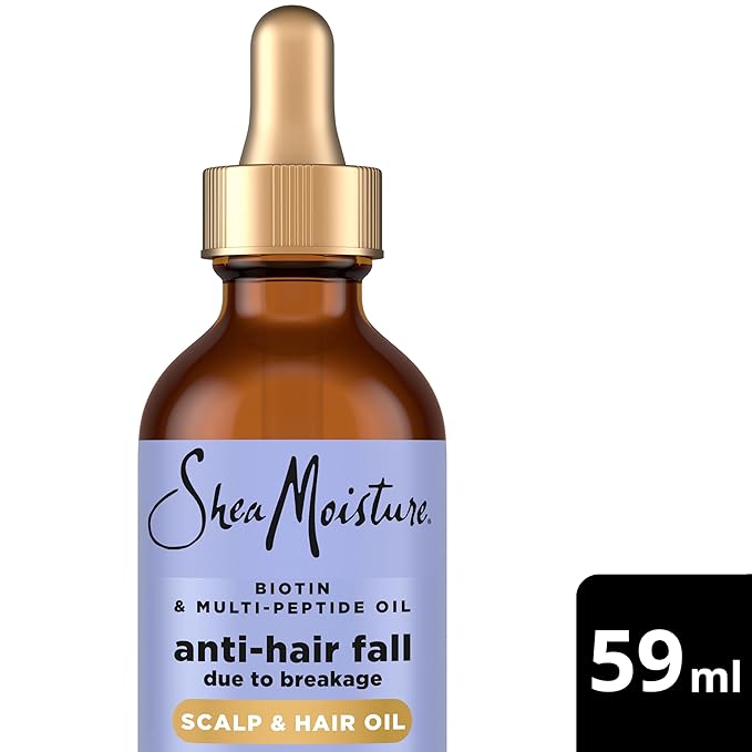SheaMoisture Scalp & Hair Oil Anti-Hair Fall for Healthy Looking Hair and Moisturized Scalp, with Biotin & Multi-Peptide ScalpBoost Technology, 2 oz