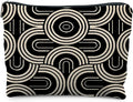 Abstract Beige and Black Makeup Bag, Modern Minimalist Art Deco Cosmetic Bags for Women, Mid Century Modern Zipper Makeup Pouch