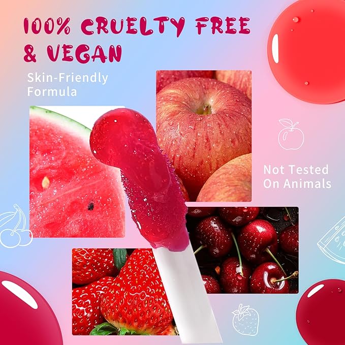 bayfree Lip Tint Stain, Long Lasting Korean Lip Stain Set, Non-sticky Waterproof Lightweight Lip and Cheek Tint, Moisturizing High Pigment Water Tint, Matte Finish Lip Tint