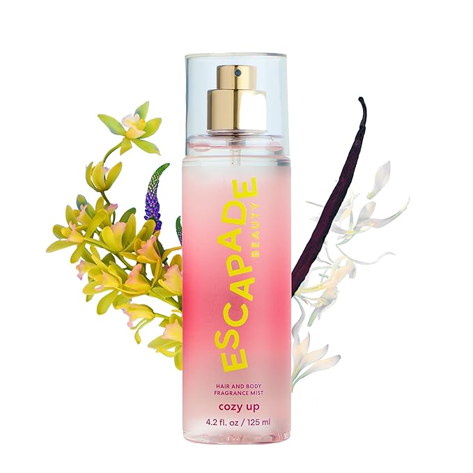 ESCAPADE BEAUTY Cozy Up Fragrance Hair and Body Mist (4.2oz) - Vanilla, Jasmine, Patchouli