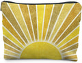 Boho Makeup Bag, Boho Abstract Yellow Sun Makeup Bags for Women, Boho Gifts for Women, Boho Makeup Pouch Zipper Pouch, Yellow Aesthetic Makeup Bag