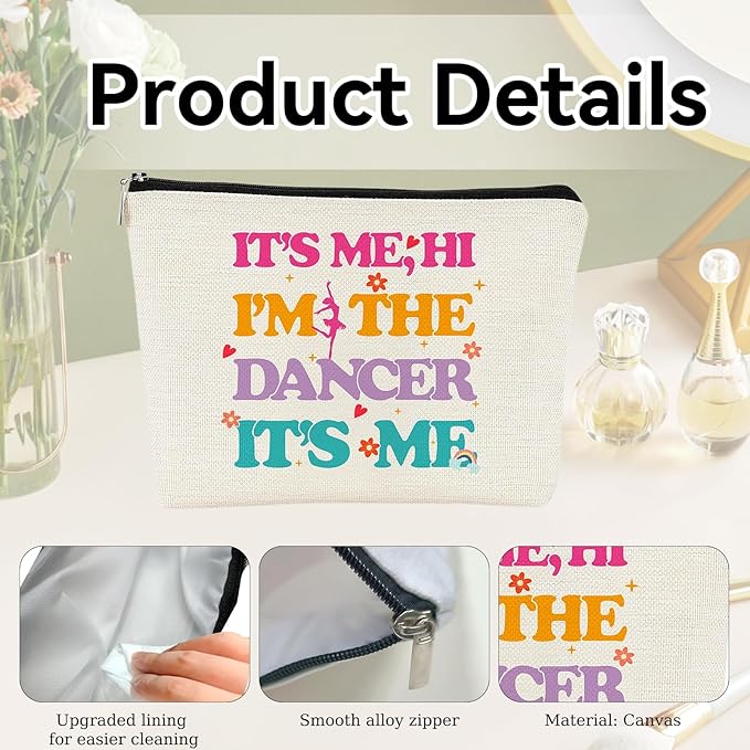 Dance Makeup Bag, Women's Sport Accessories, Dance Lovers Gifts, Birthday Christmas Valentines Day Presents for Her,Large Capacity Waterproof