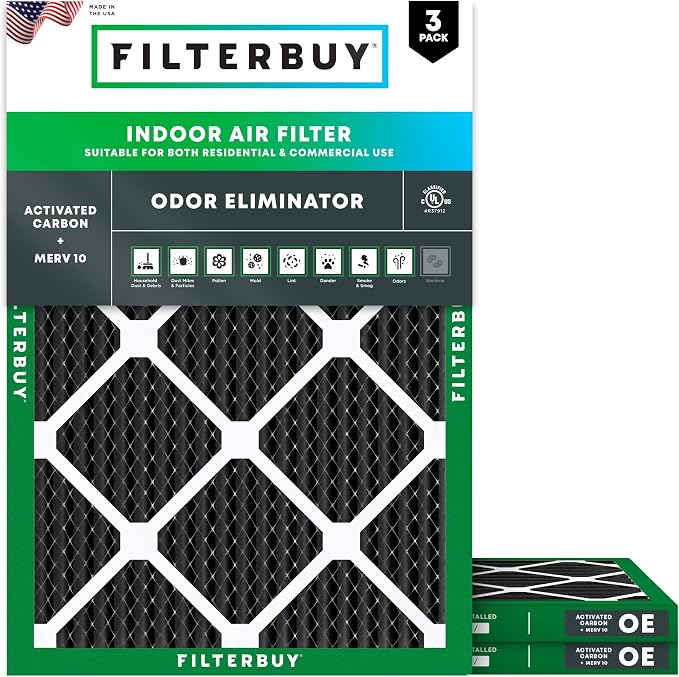 Filterbuy 20x23x1 Air Filter MERV 10 Odor & Allergy Defense by Filterbuy