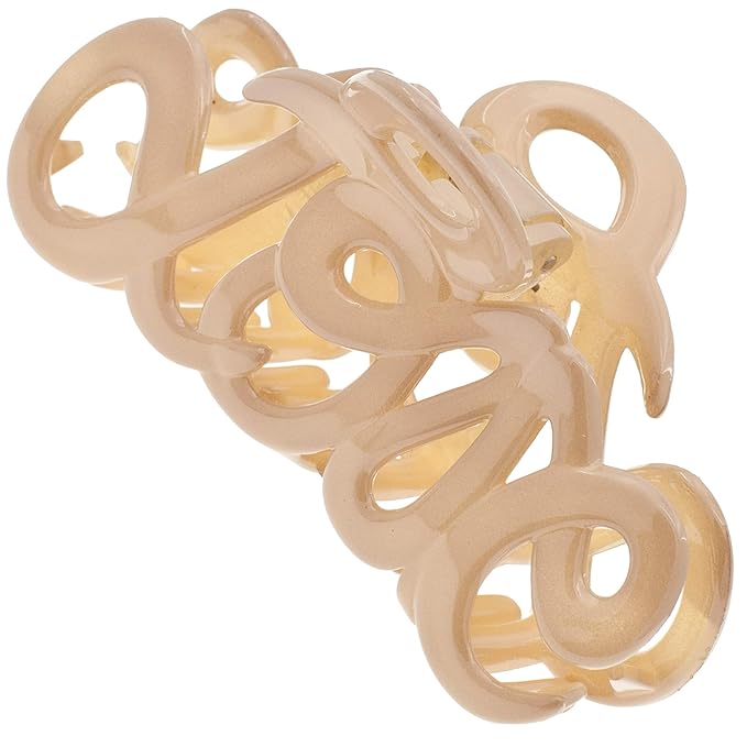 Camila Paris CP3046 French Hair Clip for Women, 3.25 inch Girls Hair Claw Clips Jaw Ivory Cellulose, Fashion Durable and Styling Hair Accessories for Women, Strong Hold No Slip Grip, Made in France
