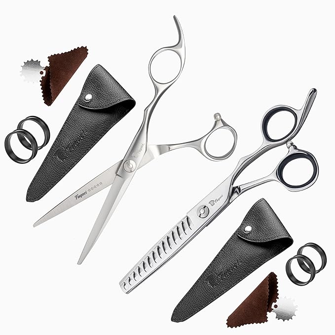 Fagaci Hair Thinning Scissors 6" with 440C Steel, Ultra Sharp & Superior Cuts Texturizing Shears, Extreme Durability Texturizing Scissors, Barber Thinning Shears, Hair Cutting for Women & Men