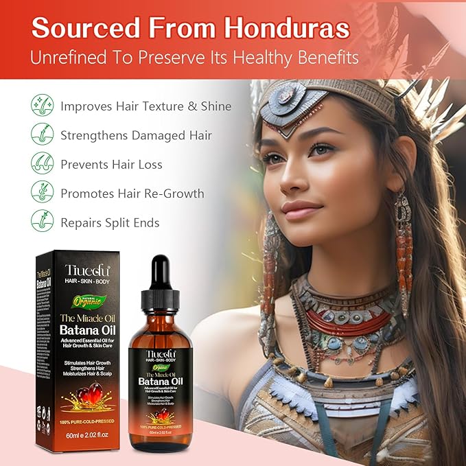 Batana Oil for Hair Growth, Eyelashes & Eyebrows,100% Pure & Natural Batana Oil for Hair Loss, Repair, Moisturizing Massage Oils for Aromatherapy,Body Oils